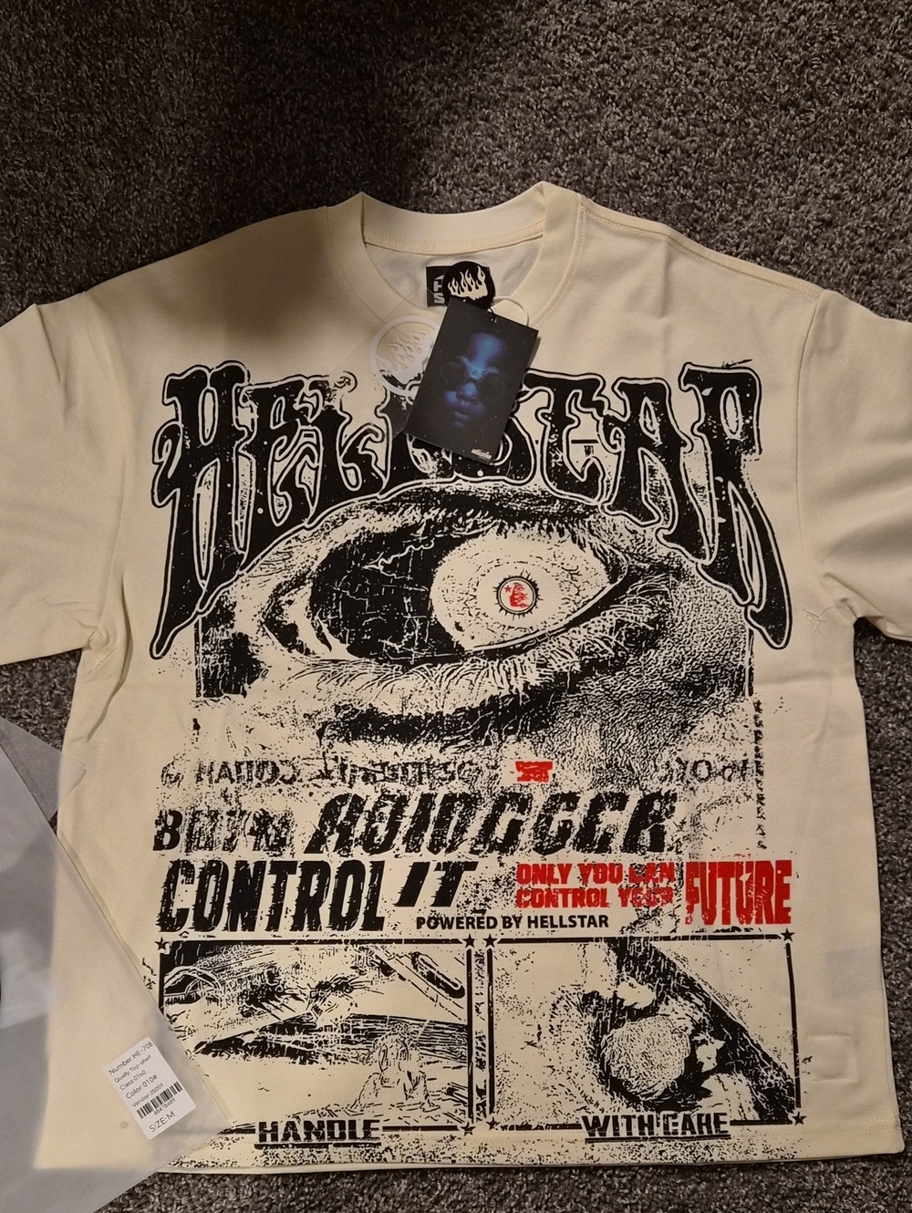 Hellstar Cream Graphic Long-Sleeve Shirt with Eye Print